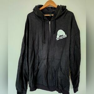 NWOT Severin Black Zip-Up Hoodie, Soft, XXL, 80% Cotton 20% Poly